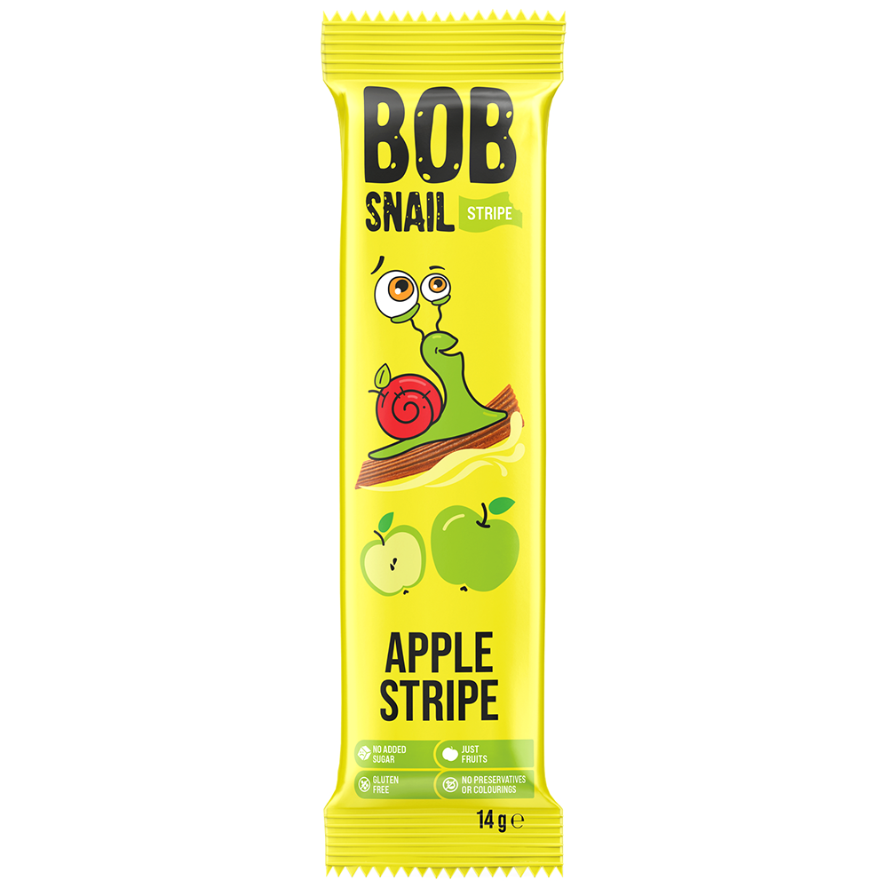 Конфета фруктовая Bob Snail Яблочный страйп, 14 г
Конфета фруктовая Bob Snail Яблочный страйп, 14 г