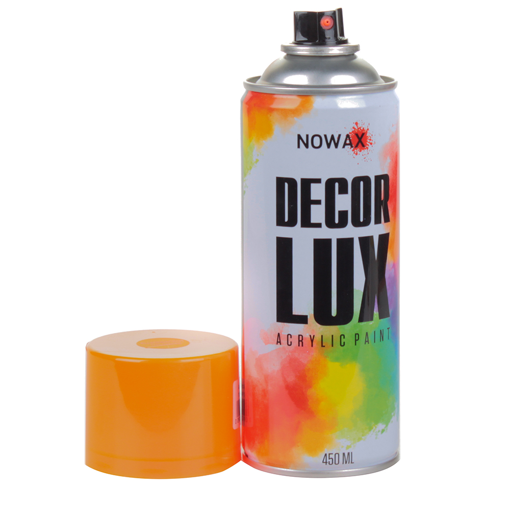 

Акриловая краска-спрей Nowax Decor Lux флуоресцентная оранжевая, 450 мл