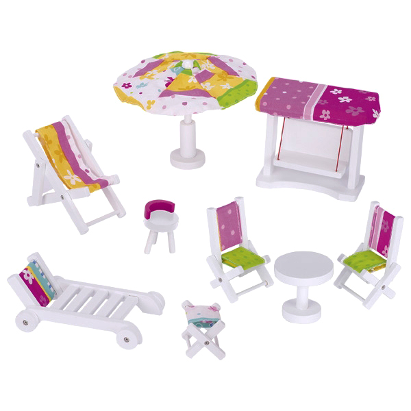 

Набор для кукол Goki Мебель садовая 51586G, 9 предметов