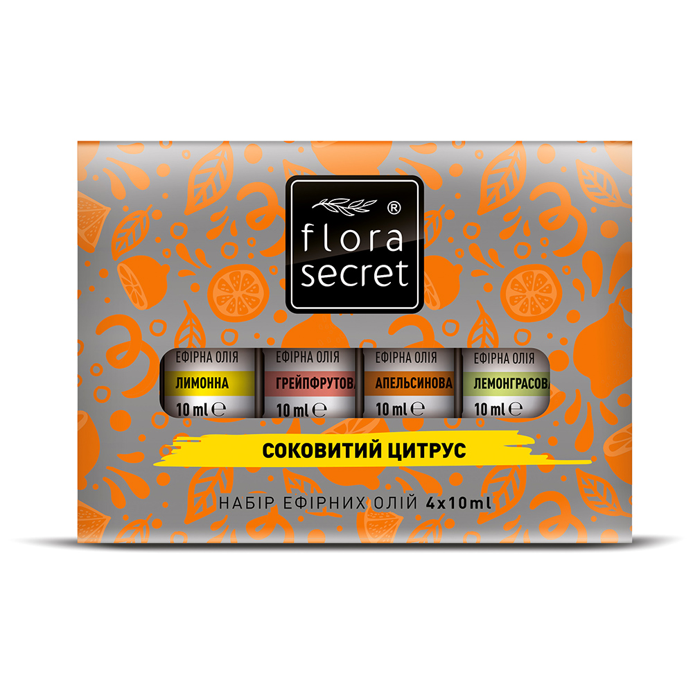 

Набор эфирных масел Flora Secret, Сочный цитрус, 4x10 мл