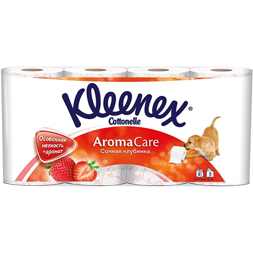 

Туалетная бумага Kleenex AromaCare Сочная клубника, 8 шт.