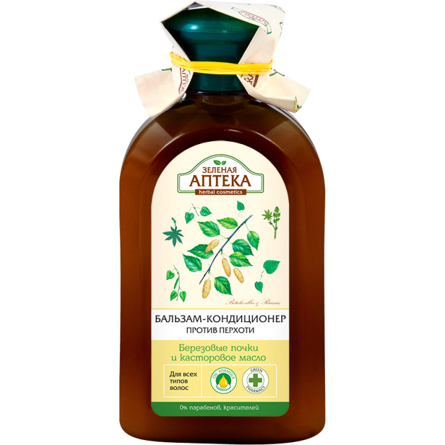 

Бальзам-кондиционер против перхоти Зеленая Аптека Березовые почки и касторовое масло, 300 мл