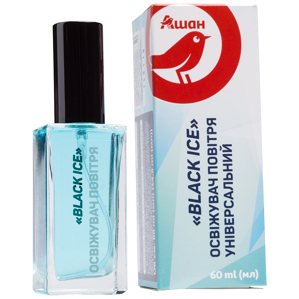 

Освежитель воздуха автомобильный Auchan Black Ice, 60 мл