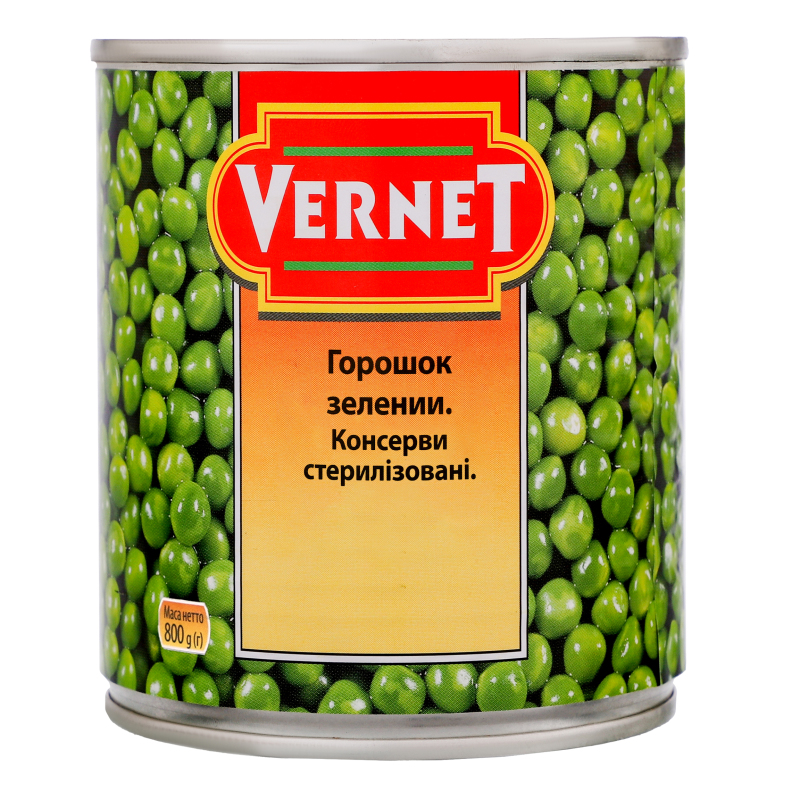 

Горошек зеленый Vernet 800 г