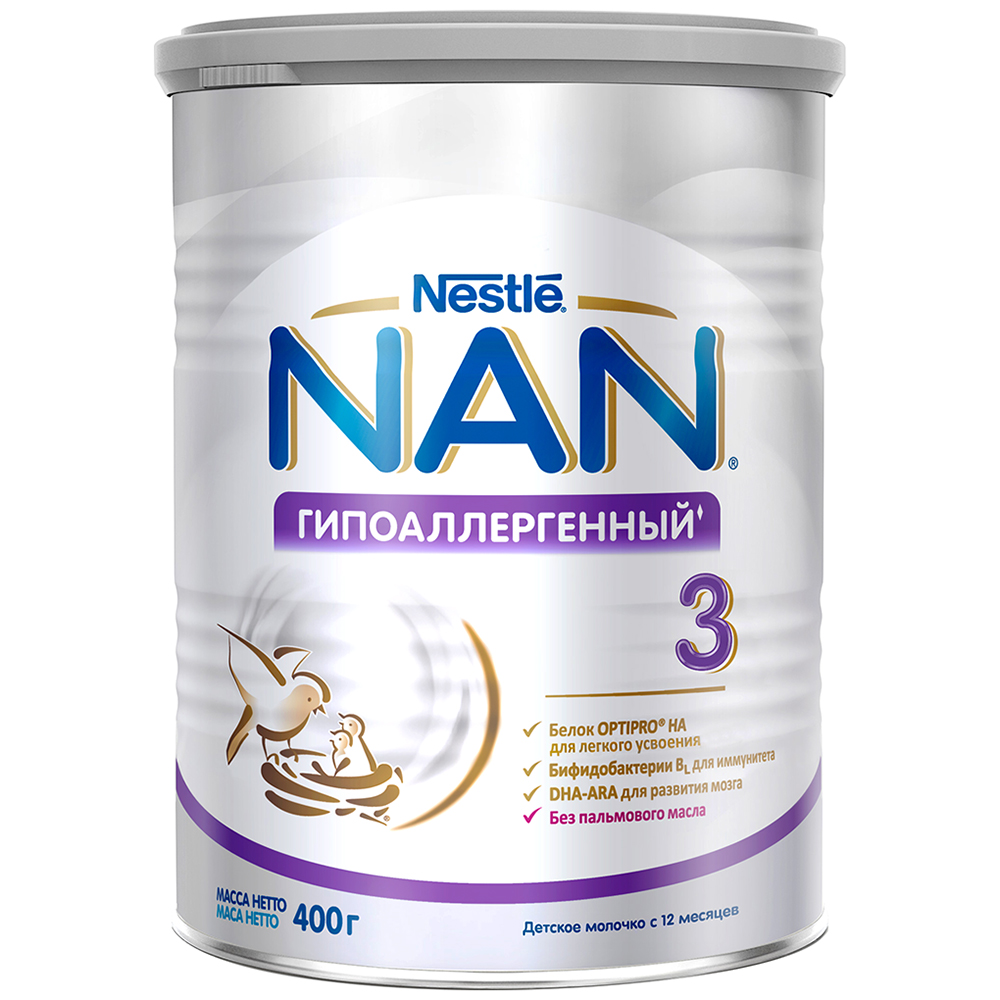 

Смесь Nestle Nan Гипоаллергенный 3 с 12 месяцев, 400 г