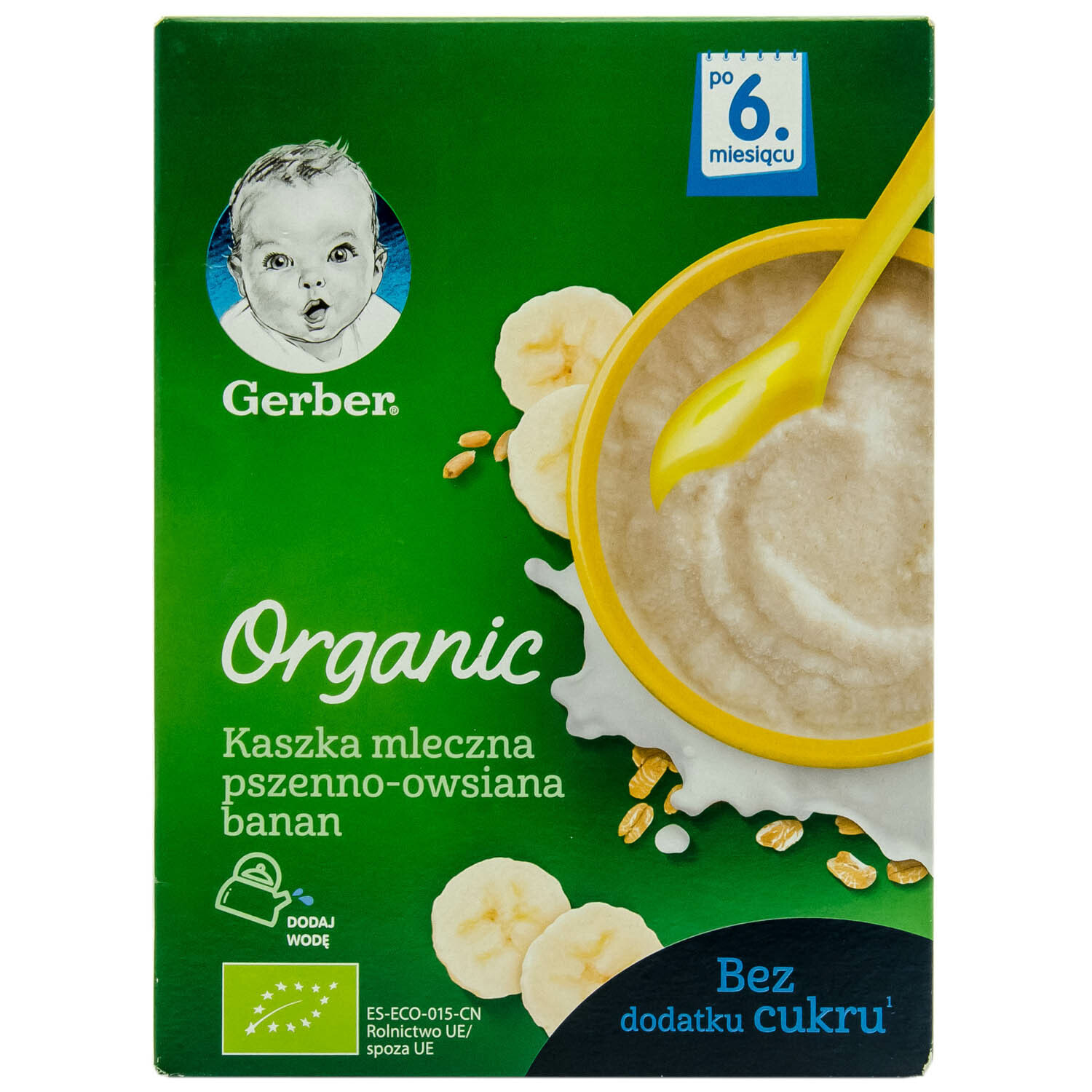 

Каша молочная сухая Gerber Organic пшенично-овсяная с бананом, От 6 месяцев, 240 г