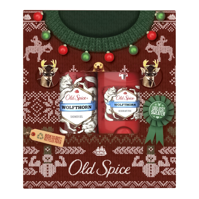 

Подарочный набор для мужчин Old Spice Wolfthorn: Твердый дезодорант 50 мл и гель для душа 250 мл