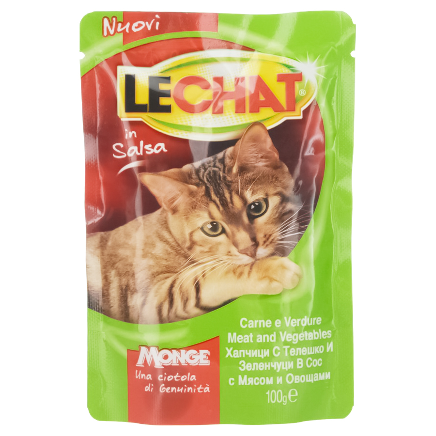 

Корм влажный для взрослых котов Monge Le Chat Beef and Vegetables, 100 г