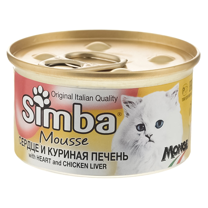 

Корм влажный для взрослых котов Simba Heart and Chicken Liver, 85 г