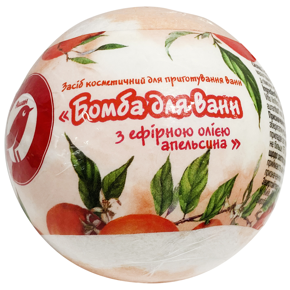 

Бомба для ванн Auchan С эфирным маслом апельсина, 140 г
