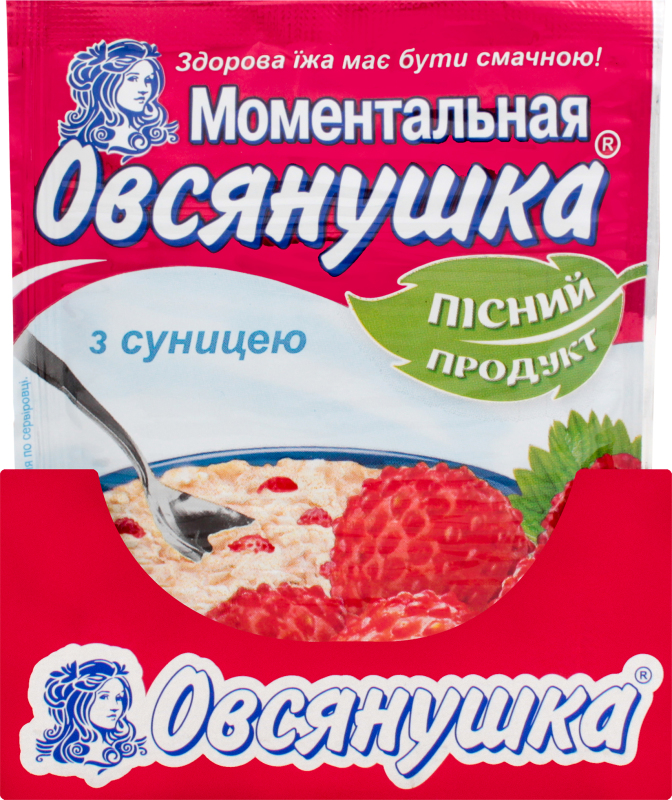 

Каша овсяная с земляникой и сахаром Овсянушка м/у 40г