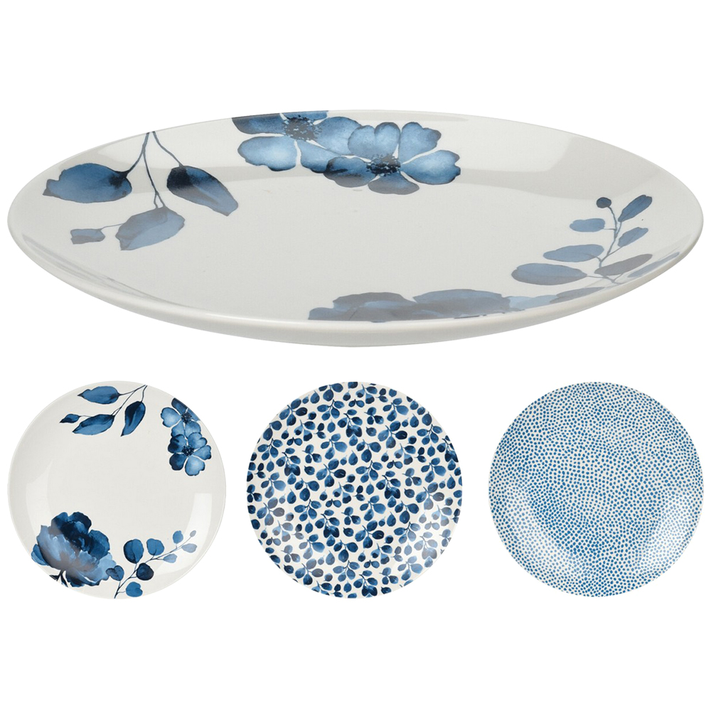 

Десертная тарелка Excellent Houseware Q75102280 фарфоровая, 20,5 см. Синие цветы
