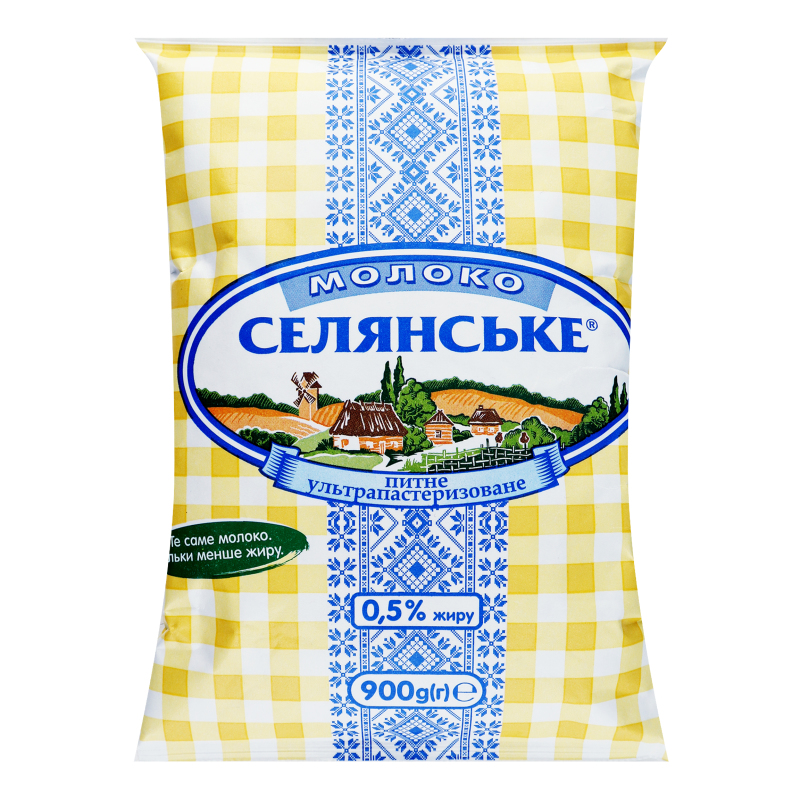 

Молоко ультрапастеризованное Селянське, 0,5%, 900 г
