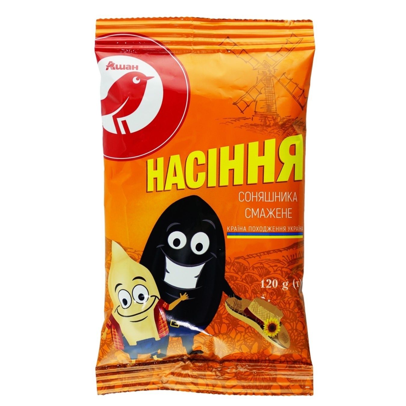 

Семена подсолнечника Auchan жареные, 120 г