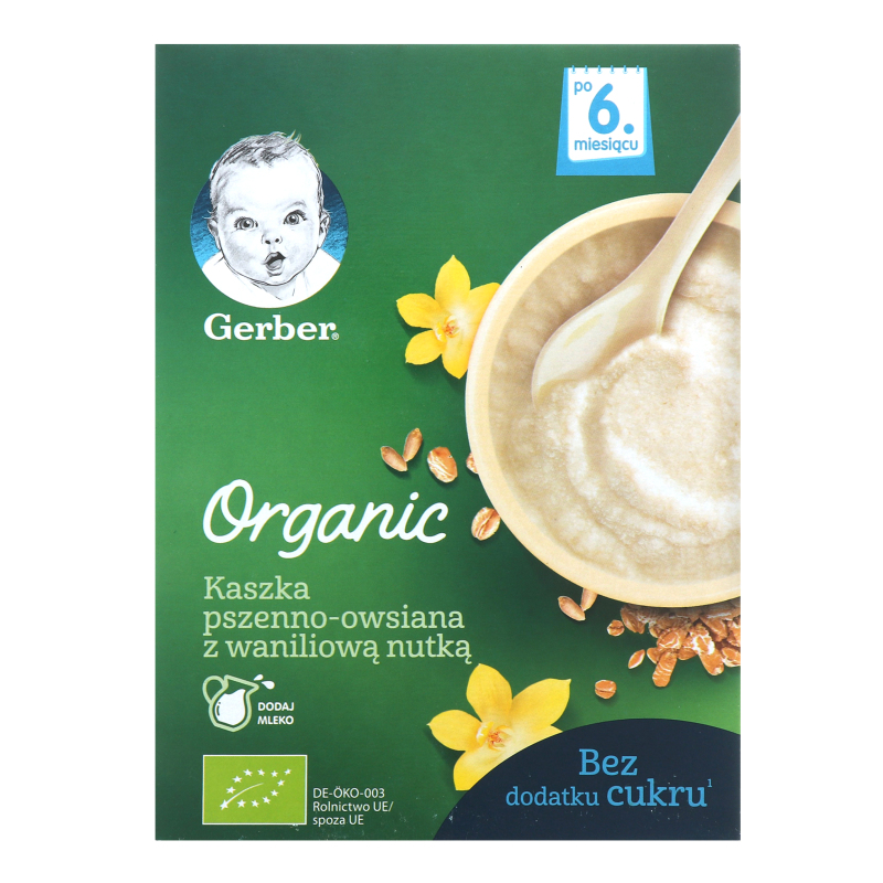 

Каша безмолочная Gerber Organic Пшенично-овсяная с ванильным вкусом, 240 г