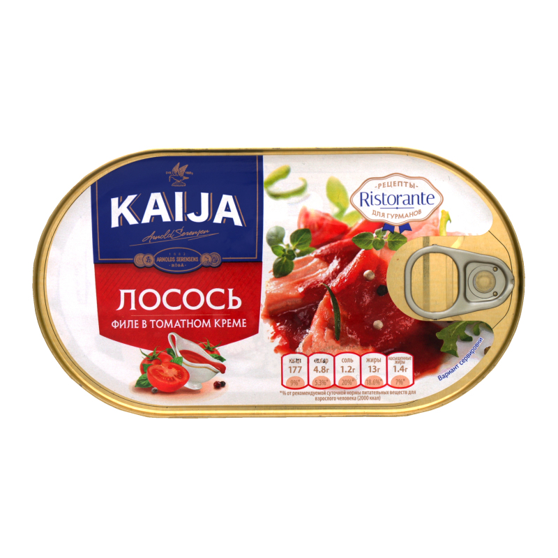 

Лосось филе в томатном креме Kaija 170 г